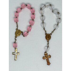Childrens Baptismal Rosary Bracelets Set Of 2 Religious Jewelry